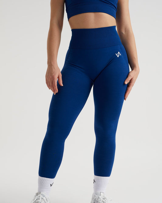 Legging largo tiro alto azul