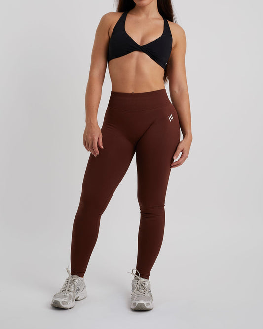 leggings de tiro bajo color marron para mujer