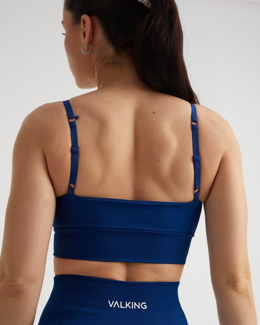 Sujetador deportivo azul multiposición