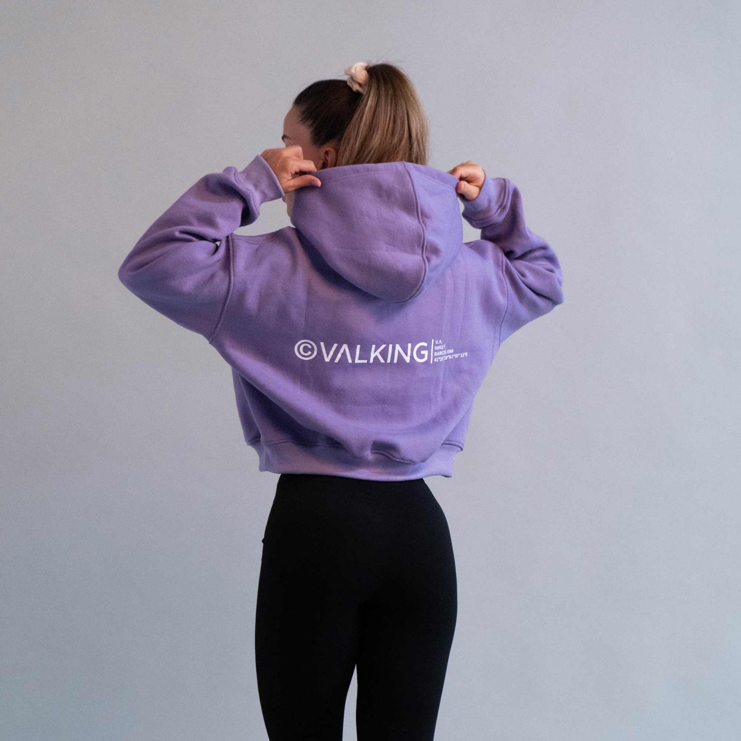 Hoodie Oversize Logo Espalda Lavanda