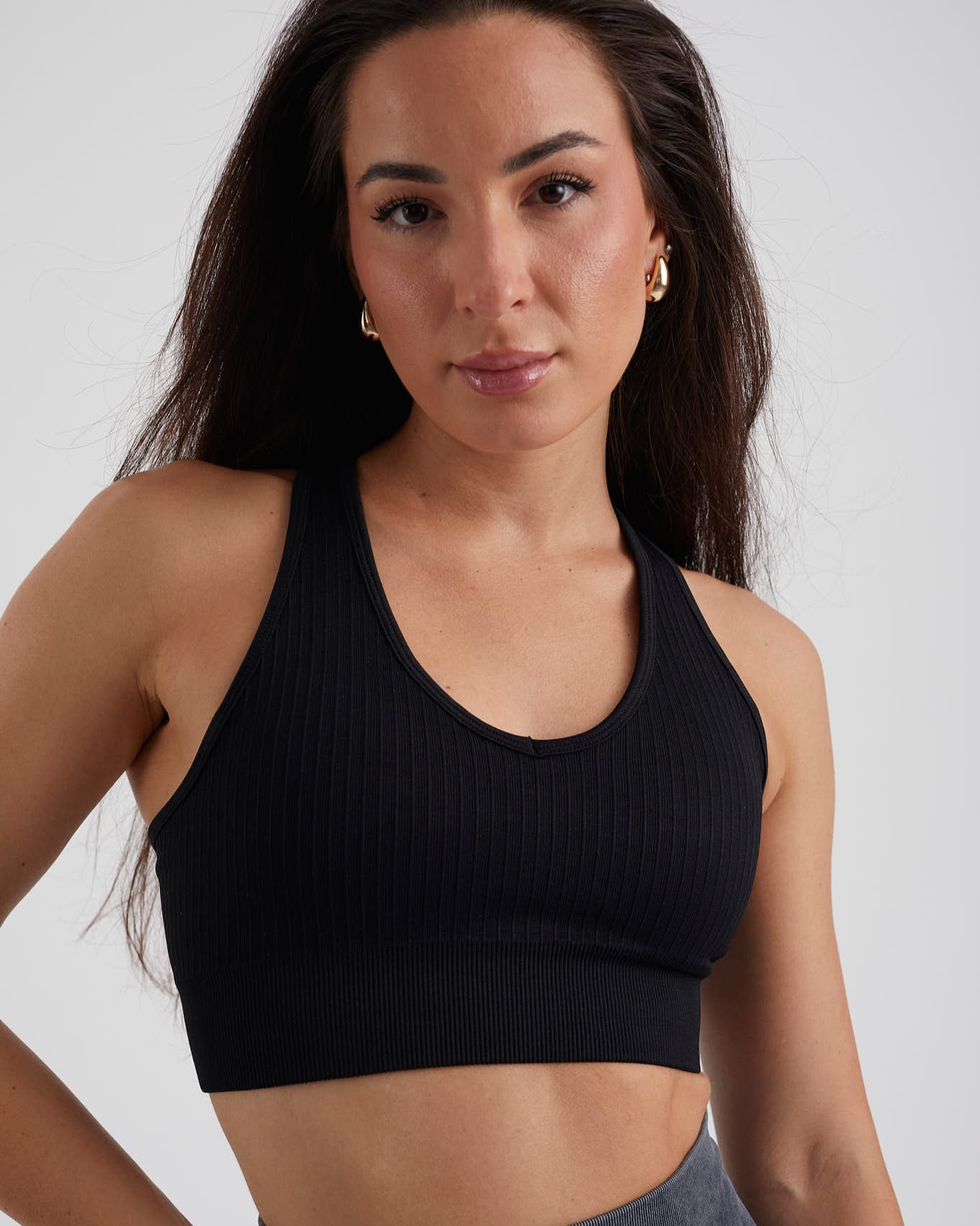 top deportivo tirantes negro para mujer