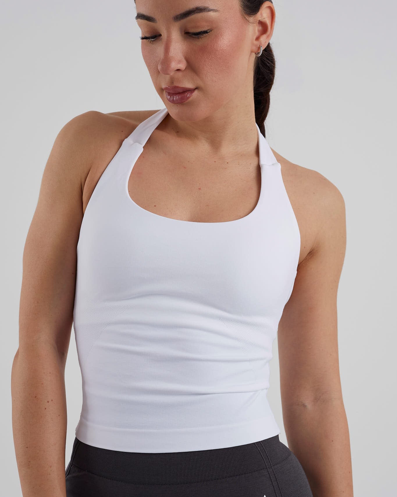 Camiseta cuello halter blanca
