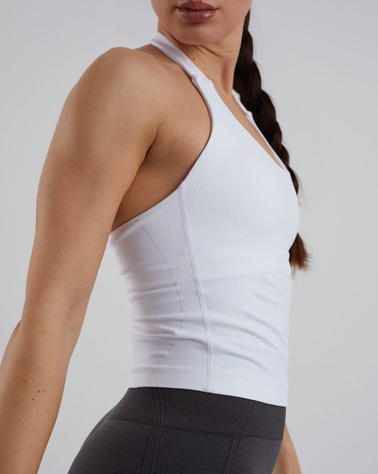 Camiseta halter deportiva blanca