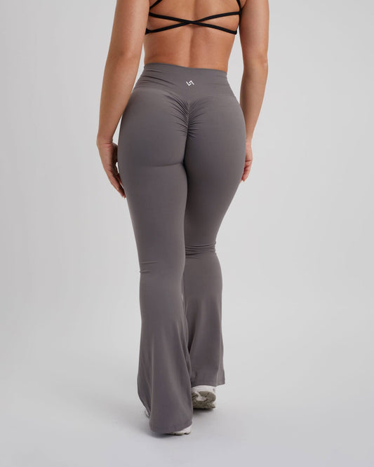 Legging flare deportivos color gris para mujer
