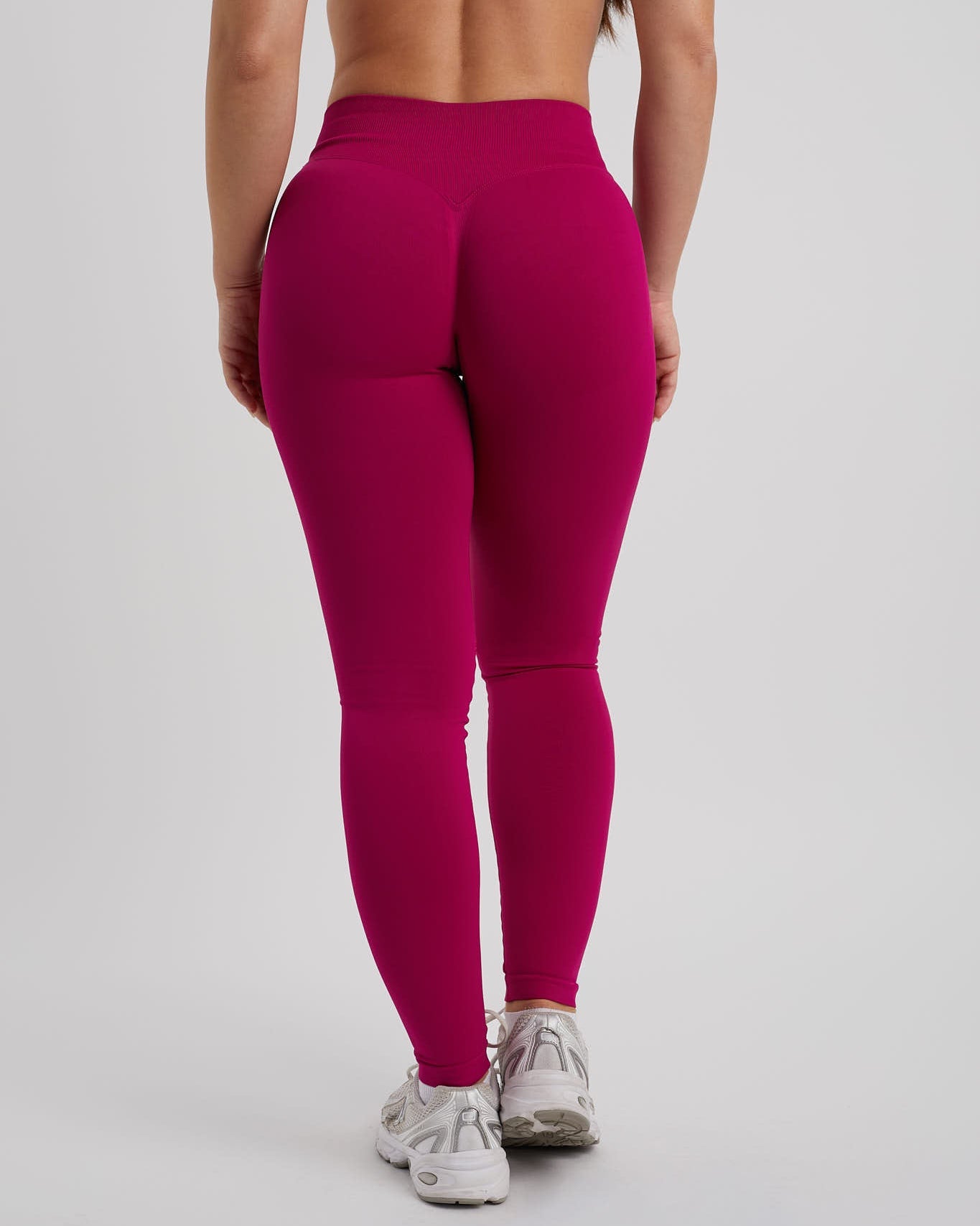 Leggings de tiro bajo fucsia para mujer