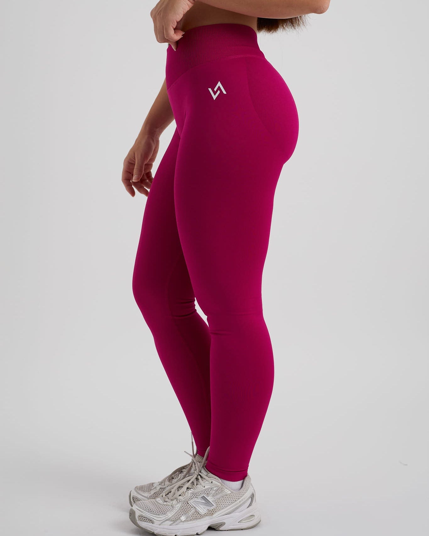 Leggings compresivos de tiro bajo para deporte fucsia
