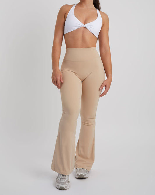 Leggings flare color beige para mujer