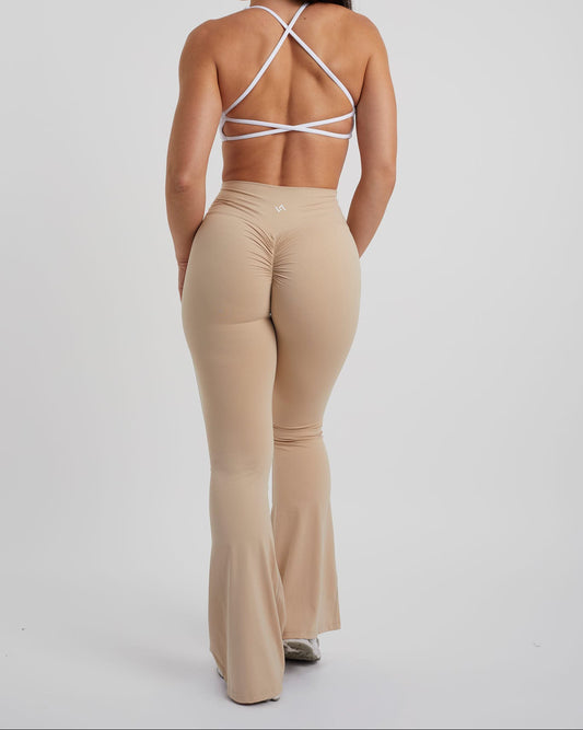 Leggings campana color beige para mujer