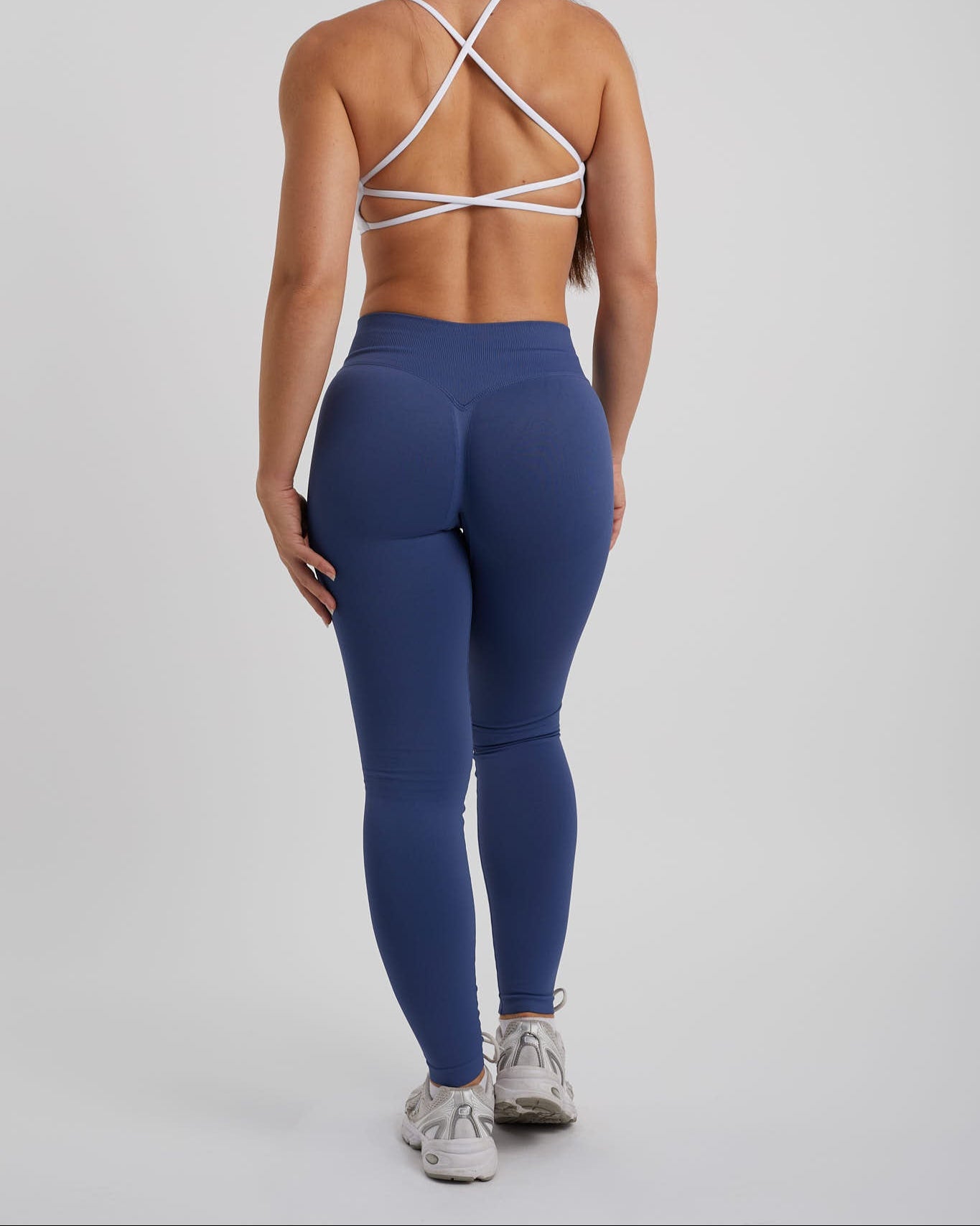 leggings tiro bajo azules para mujer