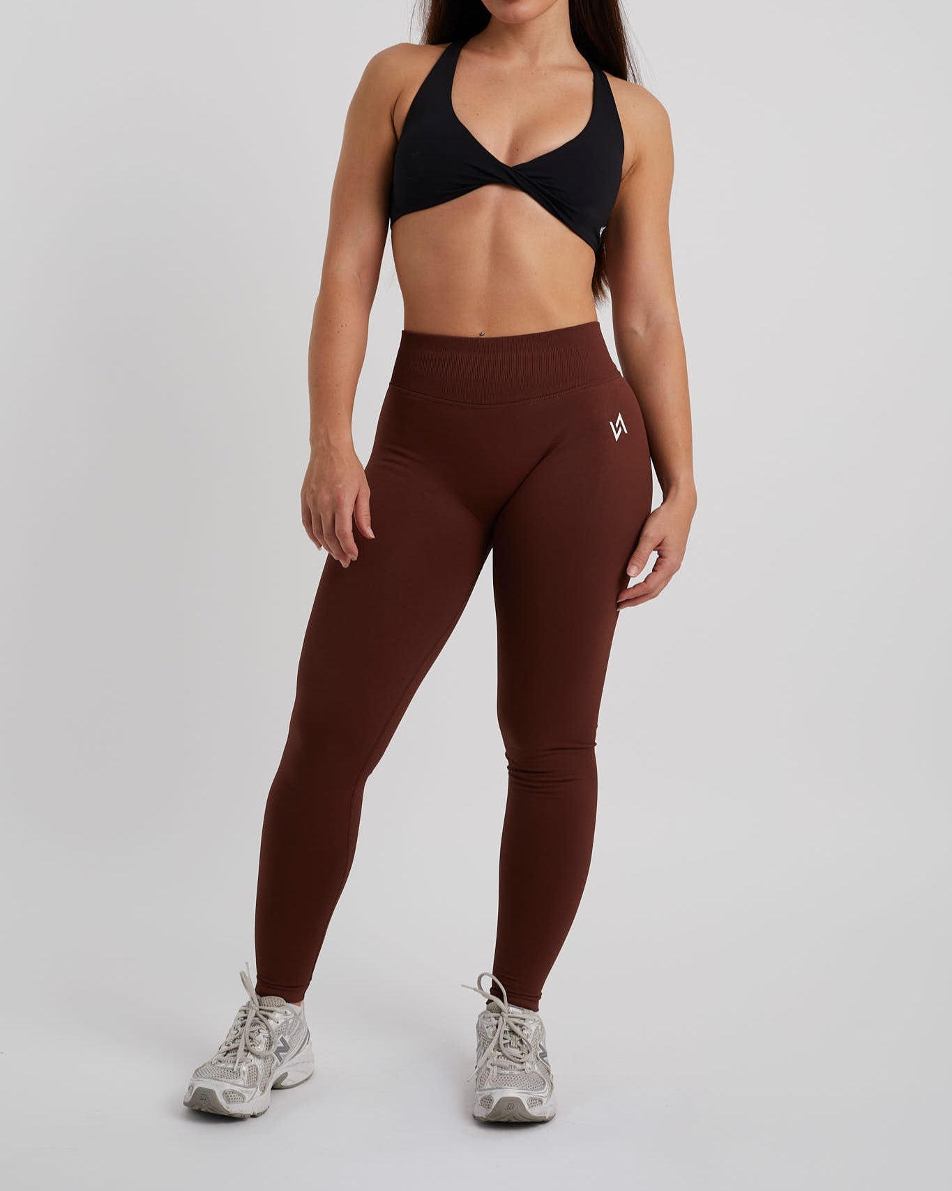 leggings de tiro bajo color marron para mujer