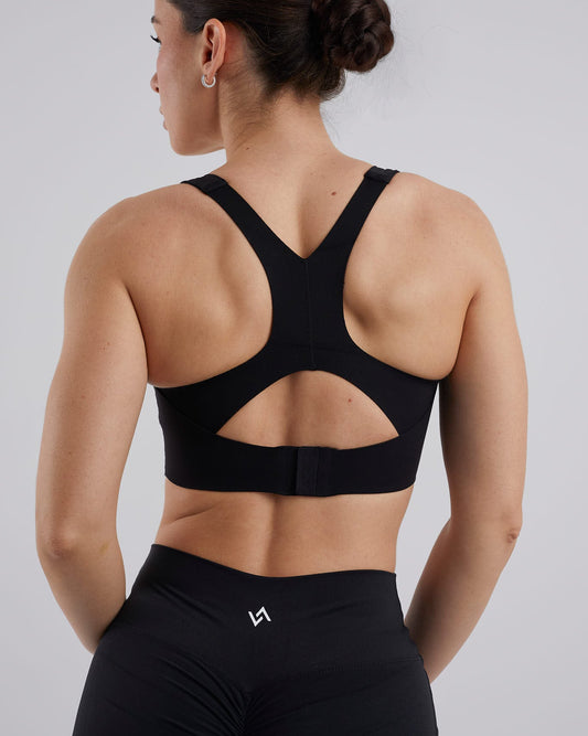 Sujetador deportivo espalda cruzada negro