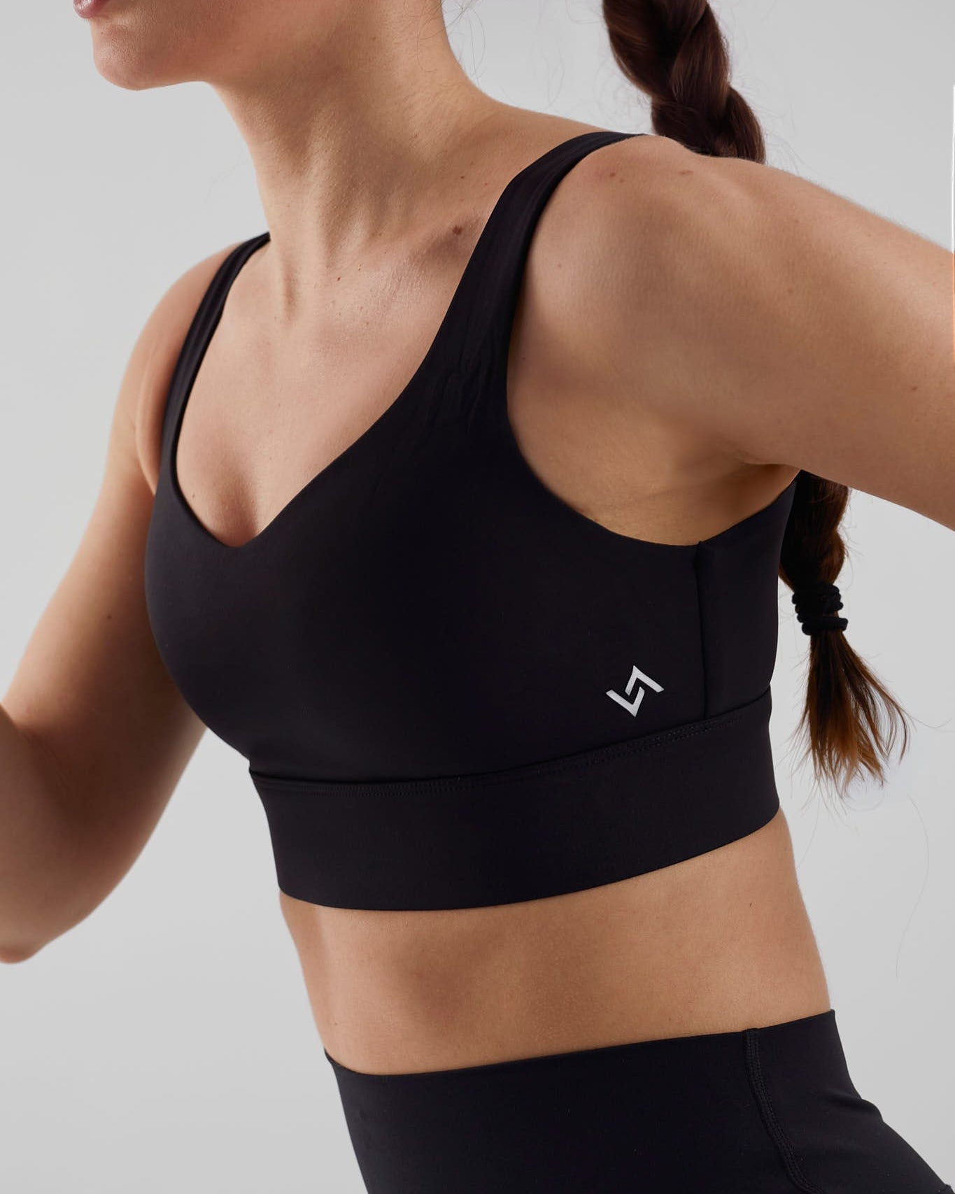 Sujetador deportivo negro para running