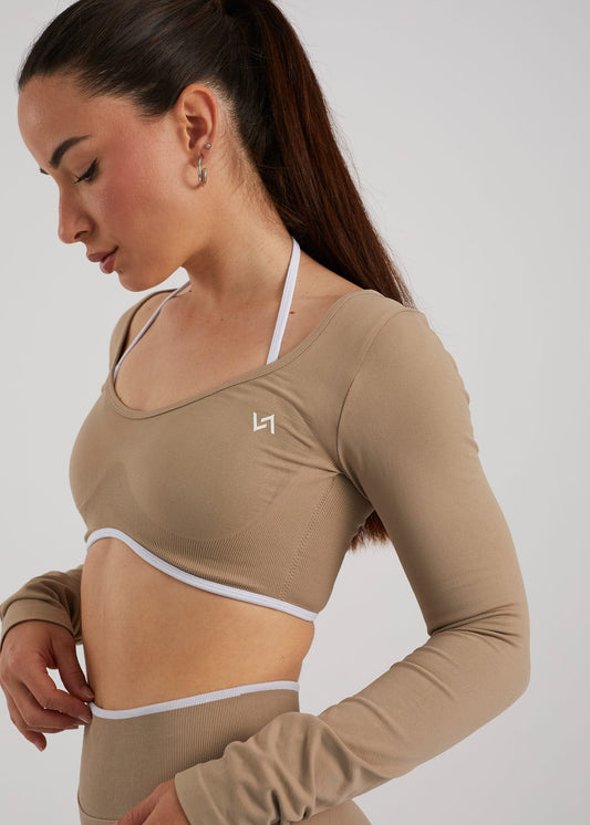Crop top manga larga espalda abierta Sculpt
