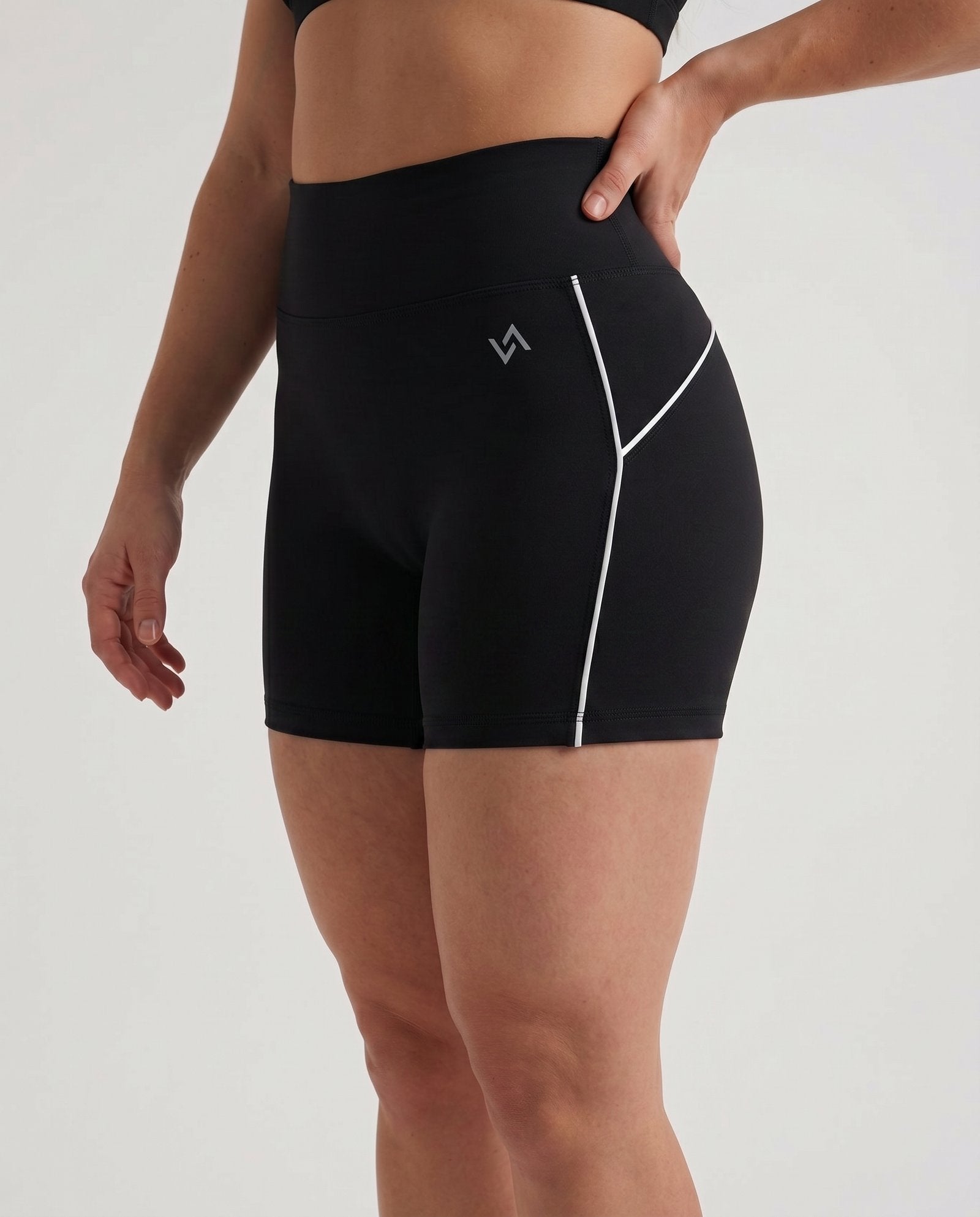 Short extra corto negro Valking - detalle tejido cinturilla