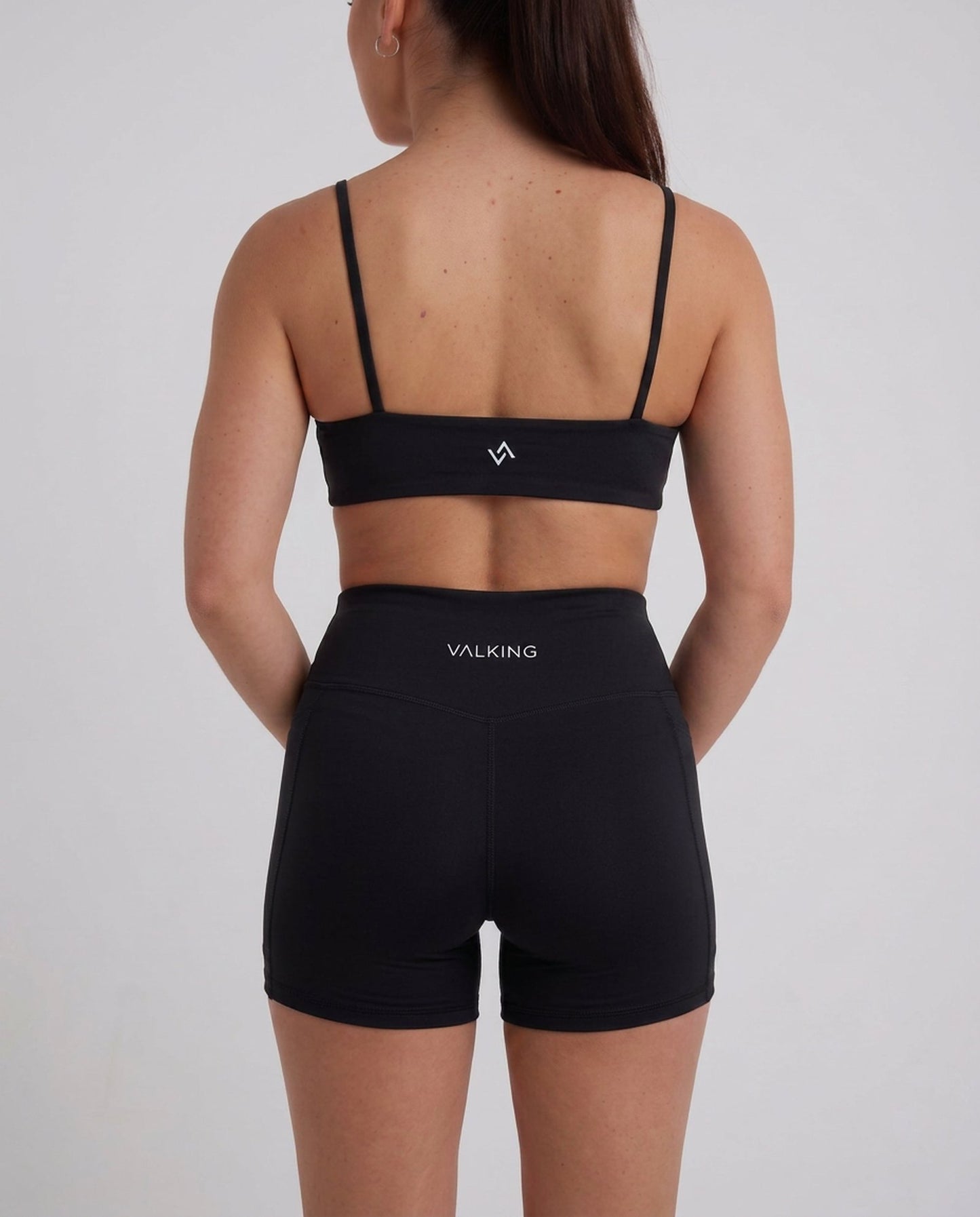 Top Seamless Banda Negro Valking - conjunto trasera