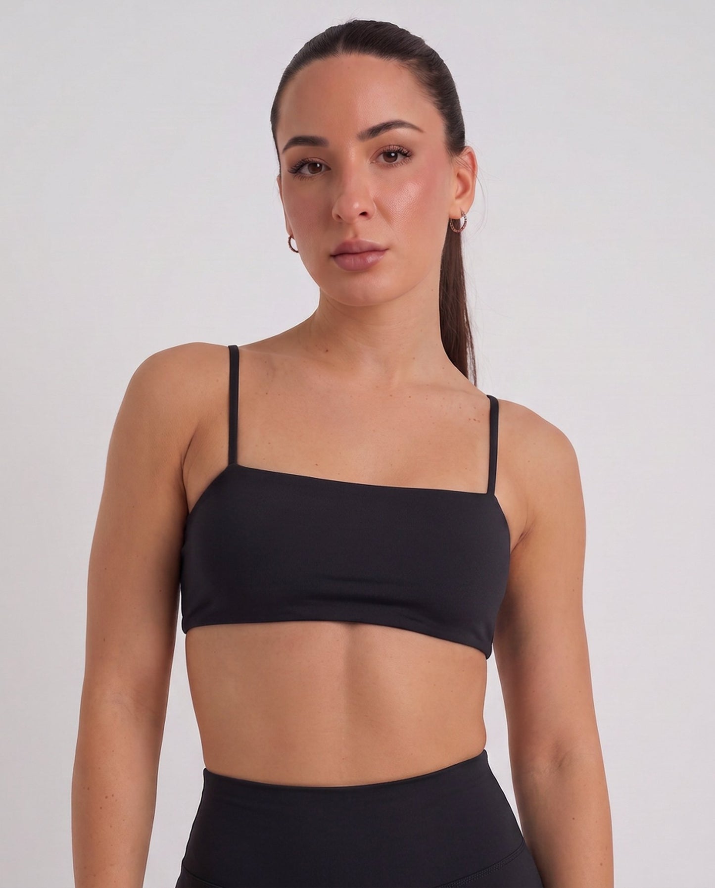 Top Seamless Banda Negro Valking - vista frontal